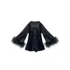 Toma Women's Jess Mini Little Black Velvet Dress In Black