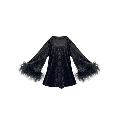 Toma Women's Jess Mini Little Black Velvet Dress