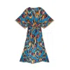 Toma Women's Summer Vacation Holiday Festival Long Kimono In Multi