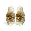 Toma Women's Neutrals / Gold Classic  Faux Fur Open Toe Beige Slippers In Multi