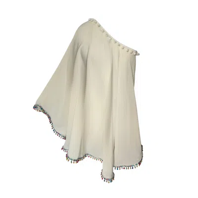 Toma Women's Neutrals Happy Off Shoulder Short Dress In White
