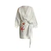 Toma Women's Neutrals Holiday Linen Dress With Red Starfish Rhinestone Spring Summer Vacation In Red