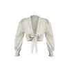 Toma Women's Neutrals Monaco Linen Summer Party Beach Holiday Top