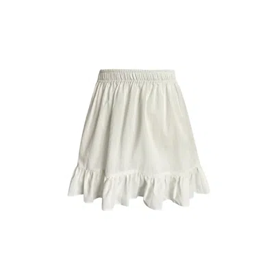 Toma Women's Neutrals Monaco Mini Linen  Summer Party Beach Holiday Skirt In White