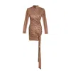 Toma Women's Neutrals Temptation Mini Party Bodycon Beige Dress In Sand