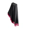Toma Women's Pink / Black Pink Fringe Off Shoulder Summer Glam Maxi Black Dress In Multi