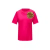 Toma Women's Pink / Gold Pink Cotton T-shirt With Gold Side Sequin Rose In Pink