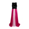 Toma Women's Pink / Purple / Black Flamingo Feathers Gown In Pink/purple/black