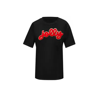 Toma Women's Red / Black Black Jolly Christmas Collection T-shirt