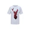 Toma Women's Red Reindeer Christmas Sequin White T-shirt In White