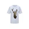 Toma Women's White / Gold Gold Reindeer Christmas Sequin White T-shirt In White