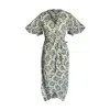 Toma Women's White / Green Wrap Marilyn Dress In White/green