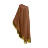 Toma Women's Yellow / Brown Yellow Fringe Off Shoulder Summer Glam Brown Maxi Dress In Multi