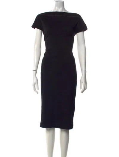 Pre-owned Tomas Maier Bateau Neckline Knee-length Dress In Black