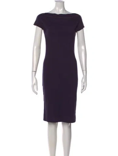 Pre-owned Tomas Maier Bateau Neckline Knee-length Dress In Blue