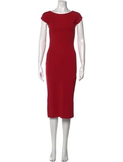 Pre-owned Tomas Maier Bateau Neckline Knee-length Dress In Red
