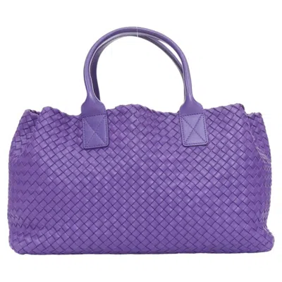 Pre-owned Tomas Maier Bottega Veneta 2009 Cabat Medium Intrecciato Nappa Leather Shopping Tote Bag In Purple