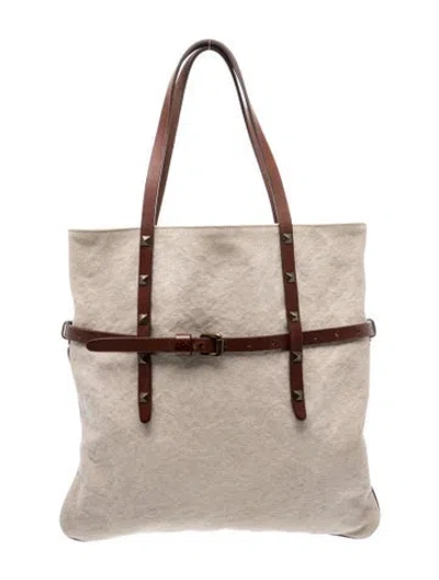 Pre-owned Tomas Maier Canvas Shoulder Bag In Neutral
