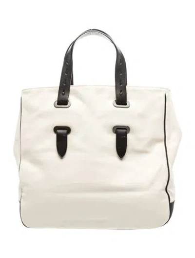 Pre-owned Tomas Maier Canvas Top Handle Bag In Neutral