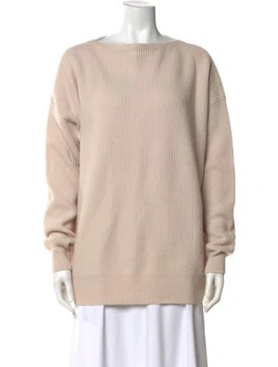 Pre-owned Tomas Maier Cashmere Bateau Neckline Sweater In Neutral
