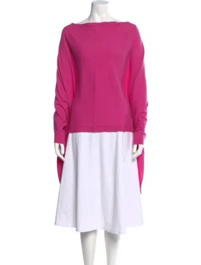 Pre-owned Tomas Maier Cashmere Bateau Neckline Sweater In Pink