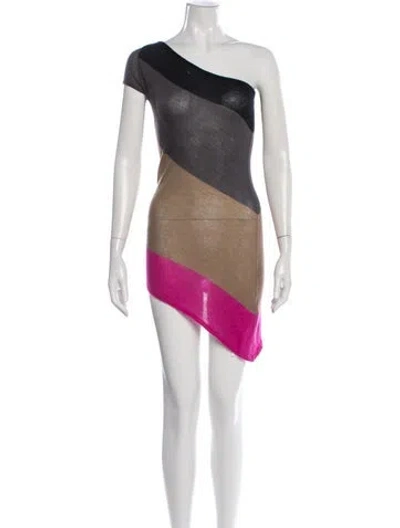 Pre-owned Tomas Maier Cashmere Mini Dress In Gray