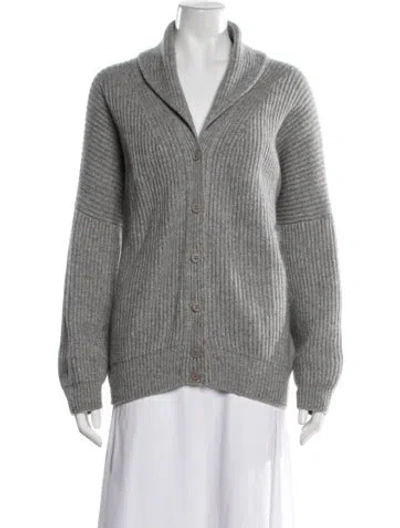 Pre-owned Tomas Maier Cashmere Open Front Sweater In Grey