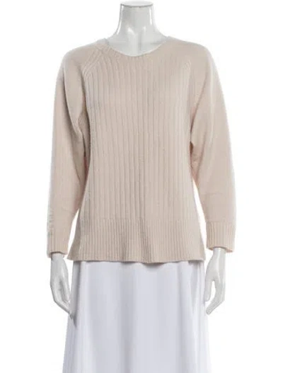 Pre-owned Tomas Maier Cashmere Scoop Neck Sweater In Neutral