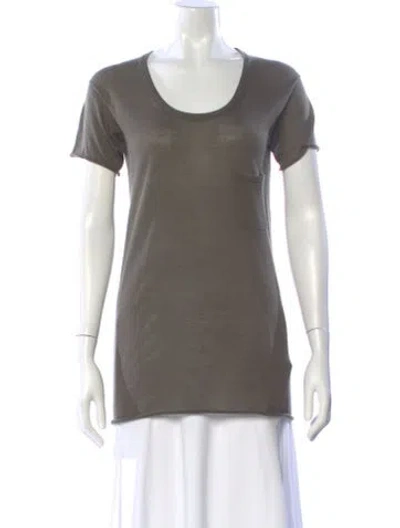 Pre-owned Tomas Maier Cashmere Scoop Neck T-shirt In Gray