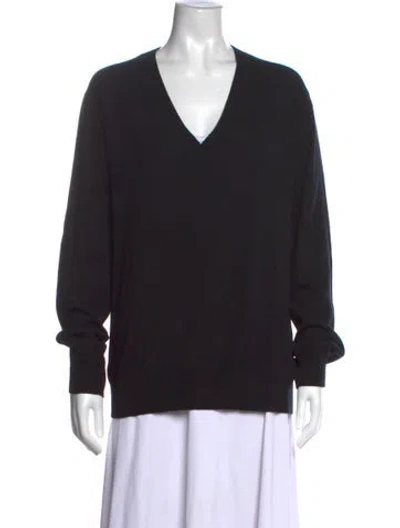 Pre-owned Tomas Maier Cashmere V-neck Sweater In Black
