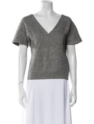 Pre-owned Tomas Maier Cashmere V-neck Sweater In Gray