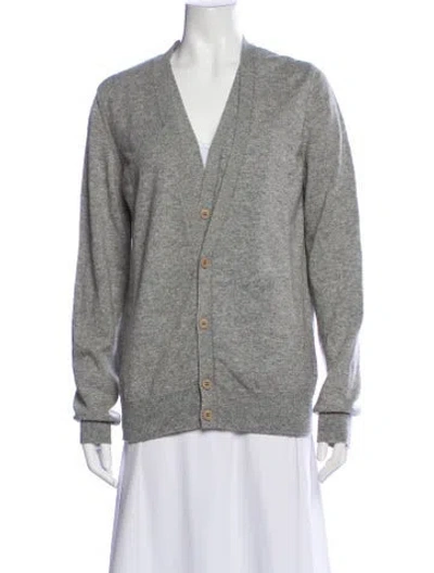 Pre-owned Tomas Maier Cashmere V-neck Sweater In Gray