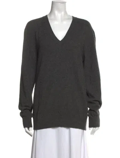 Pre-owned Tomas Maier Cashmere V-neck Sweater In Gray