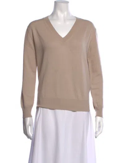Pre-owned Tomas Maier Cashmere V-neck Sweater In Neutrals