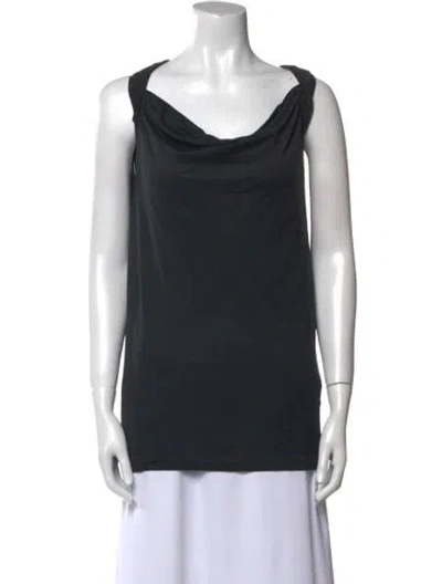 Pre-owned Tomas Maier Cowl Neck Sleeveless Top In Black