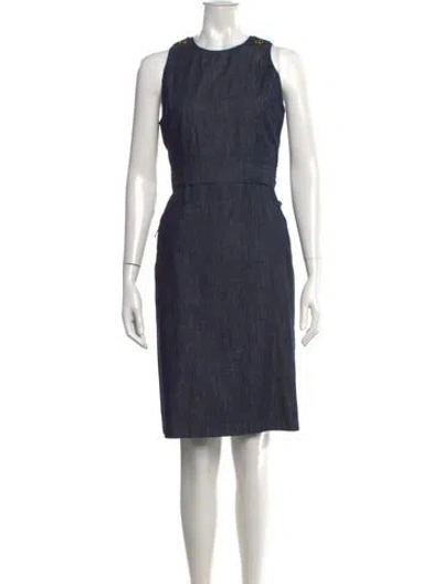Pre-owned Tomas Maier Crew Neck Knee-length Dress In Blue