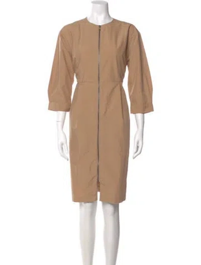 Pre-owned Tomas Maier Crew Neck Knee-length Dress In Brown/neutrals