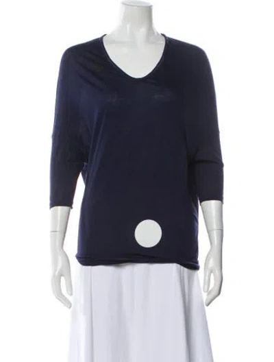Pre-owned Tomas Maier Crew Neck Long Sleeve Top In Blue
