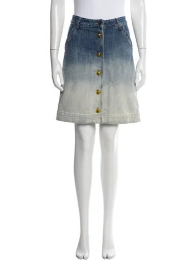 Pre-owned Tomas Maier Distressed Accents Knee-length Skirt In Blue