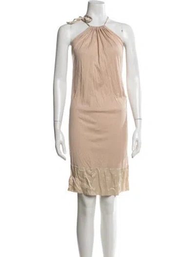 Pre-owned Tomas Maier Halterneck Knee-length Dress In Neutral