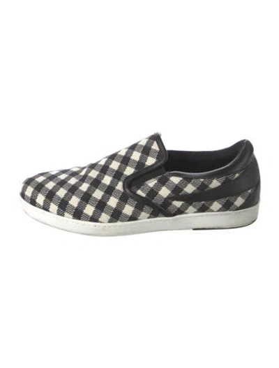 Pre-owned Tomas Maier Leather Printed Sneakers In Gray