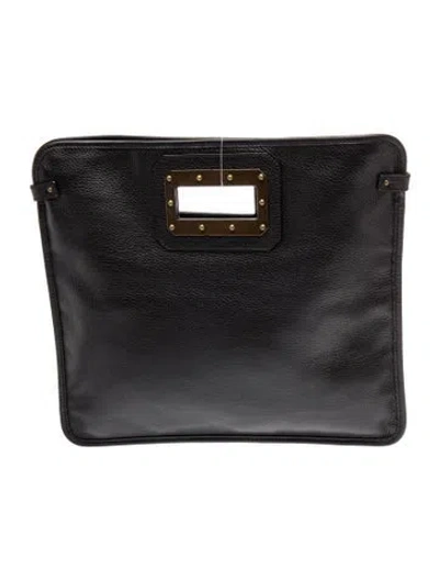 Pre-owned Tomas Maier Leather Top Handle Bag In Black