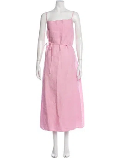 Pre-owned Tomas Maier Linen Long Dress In Pink