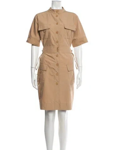 Pre-owned Tomas Maier Mock Neck Knee-length Dress In Neutral