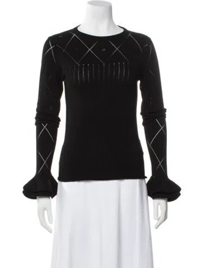 Pre-owned Tomas Maier Patterned Crew Neck Top In Gray