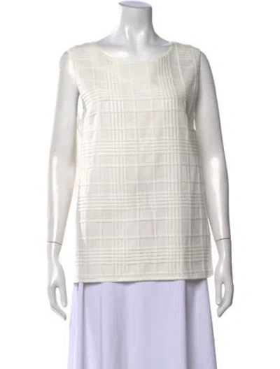 Pre-owned Tomas Maier Plaid Print Crew Neck Top W/ Tags In Neutral