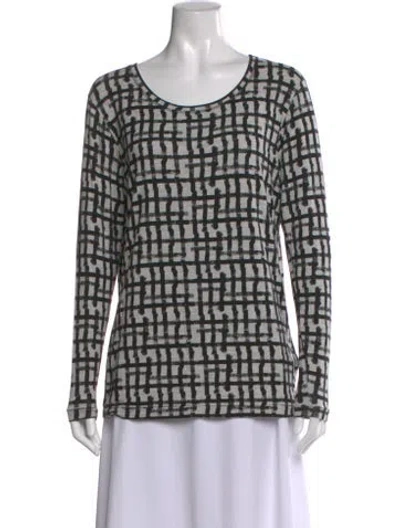 Pre-owned Tomas Maier Printed Crew Neck Top In Black