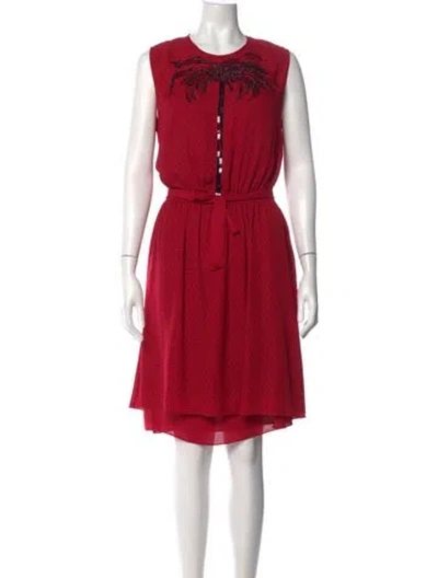 Pre-owned Tomas Maier Printed Knee-length Dress In Red