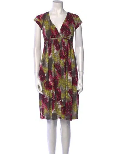 Pre-owned Tomas Maier Printed Knee-length Dress In Yellow