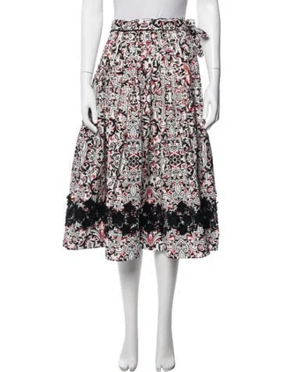 Pre-owned Tomas Maier Printed Midi Length Skirt In White